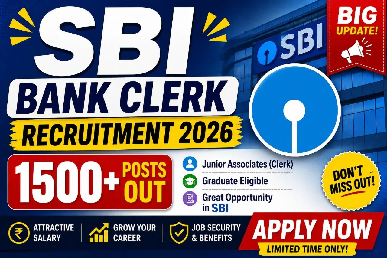 SBI Clerk Recruitment 2026 Notification Out for 1538 Posts – Apply Online