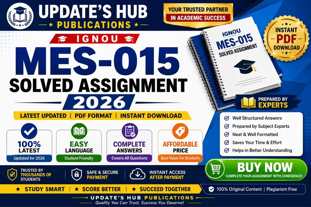 MES-015 Solved Assignment 2026 PDF (English) | IGNOU MA Education