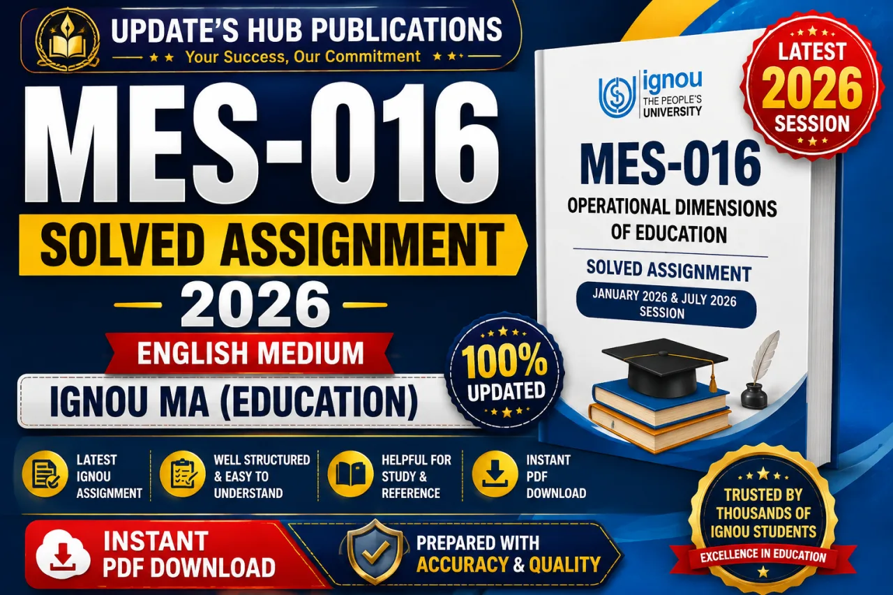 MES-016 Solved Assignment 2026 PDF (English) | IGNOU MA (Education)