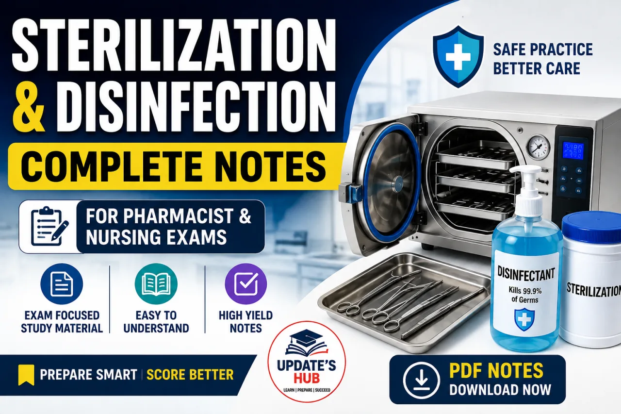 Sterilization & Disinfection Notes for Pharmacist & Nursing Exams 2026