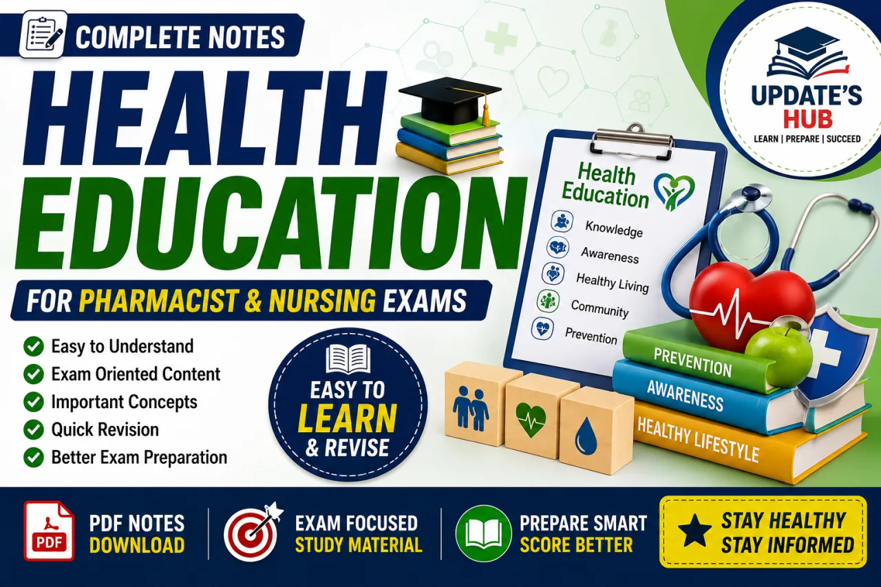 Health Education Notes for Pharmacist & Nursing Exams 2026