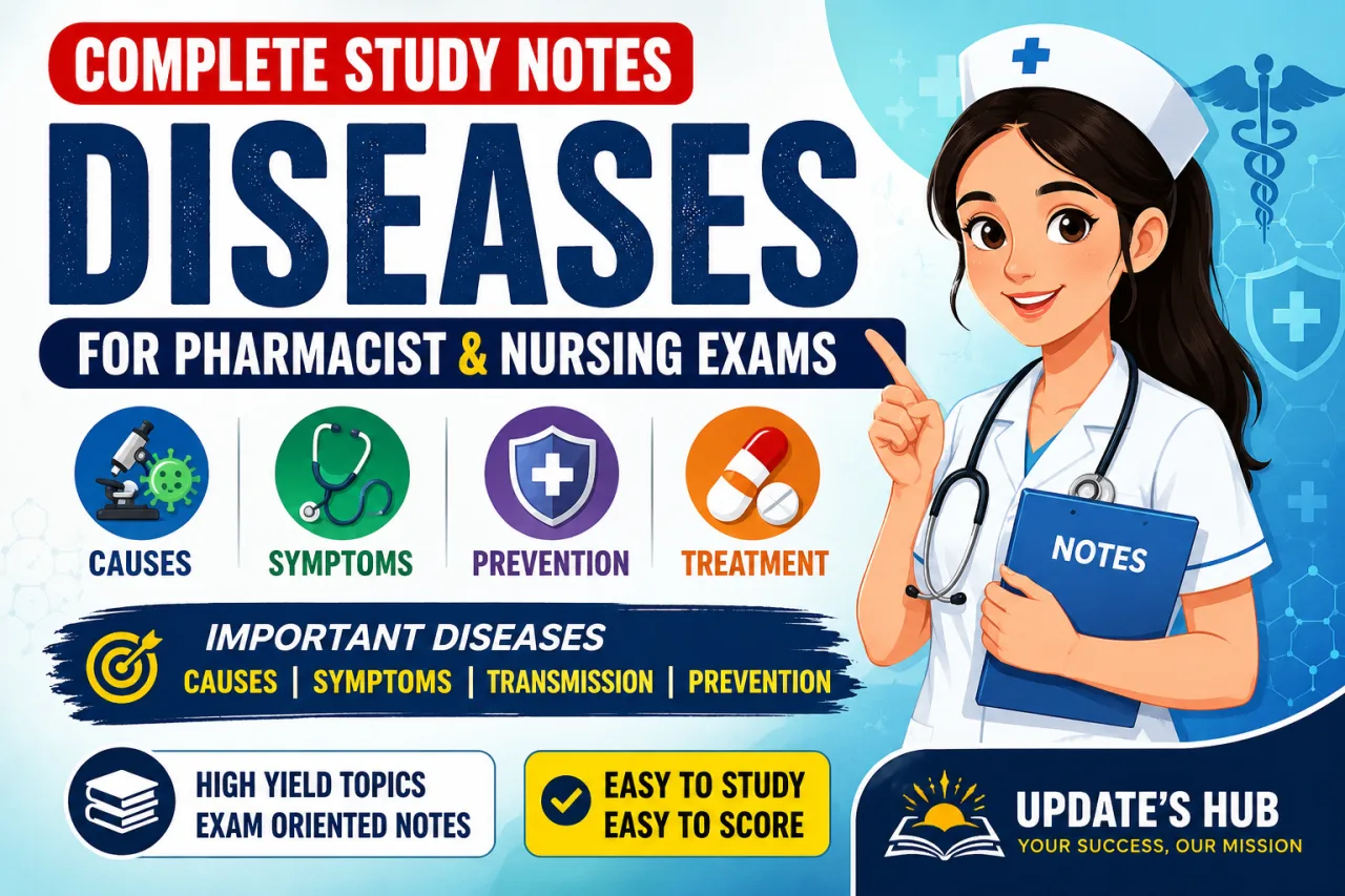Diseases Notes for Pharmacist & Nursing Exams | Complete Study Notes