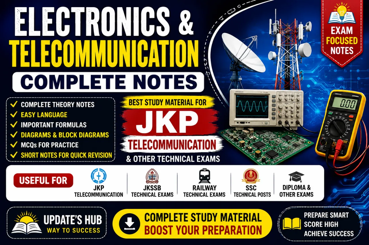 Electronics & Telecommunication Complete Notes for JKP Telecommunication & Other Technical Exams