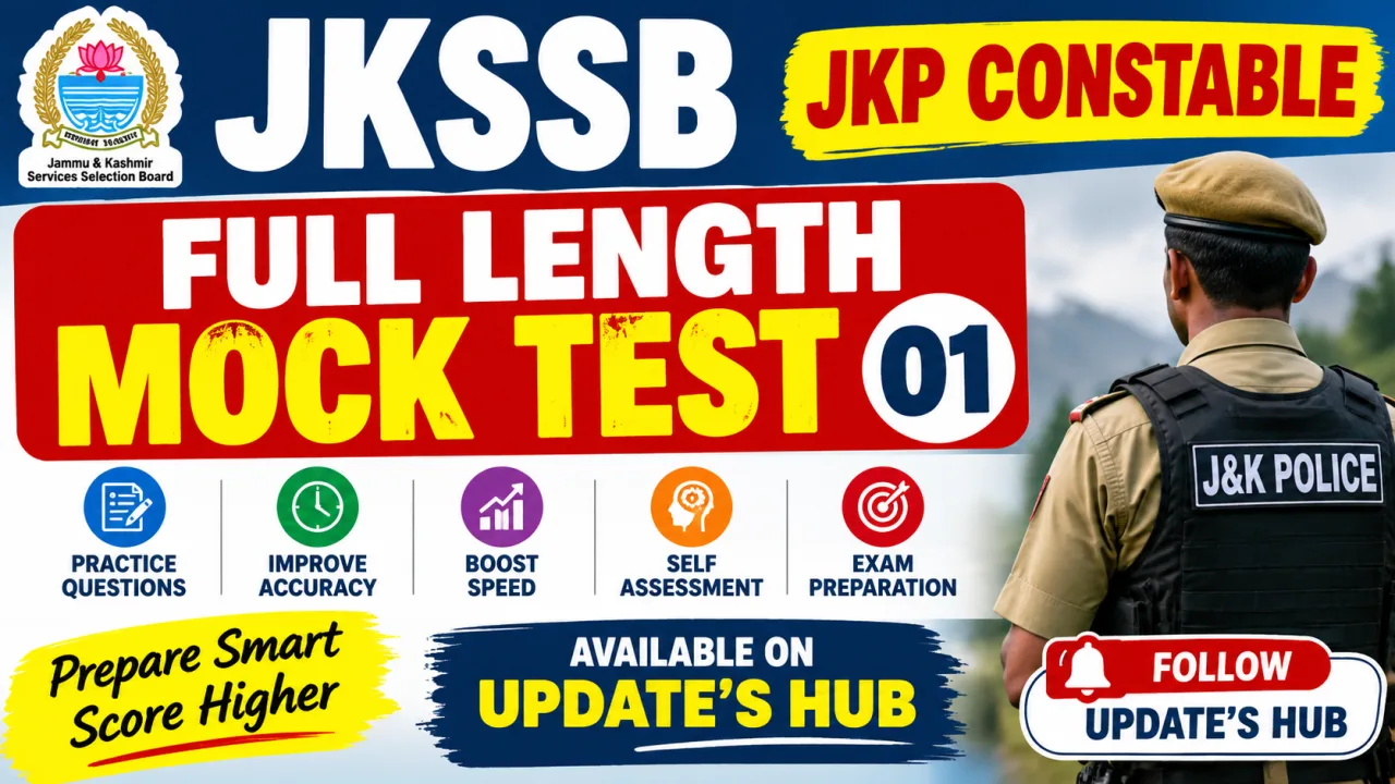 JKSSB JKP Constable Full Length Mock Test 01 | UPDATE'S HUB